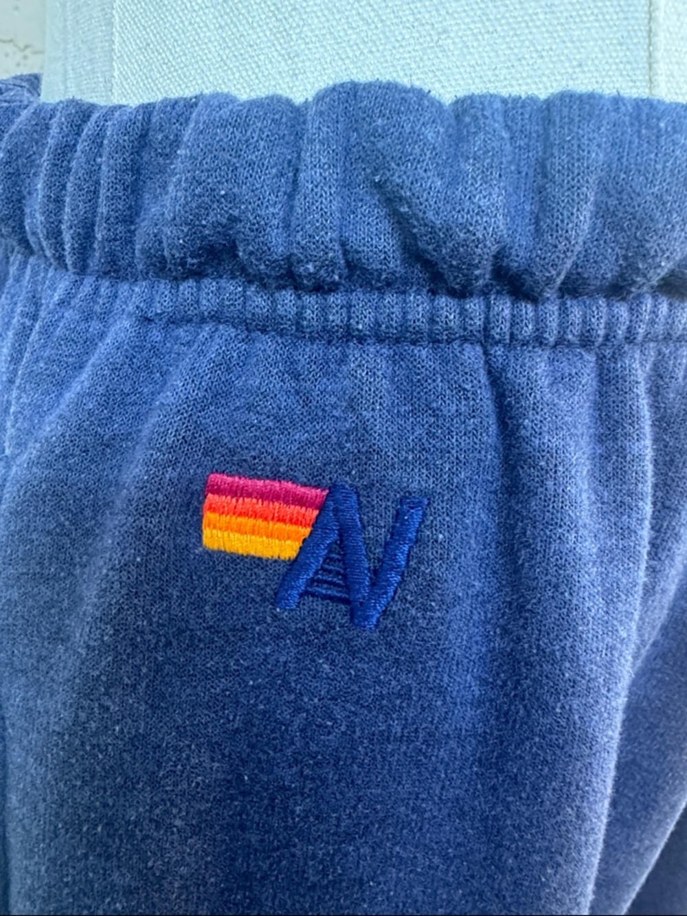 Aviator Nation 5 Stripe Sweatpants Heather Navy Neon Rainbow Size S - Picture 9 of 14